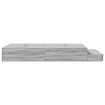 Storage Bed Frame with Drawer Grey sonoma 236.5 x 120 x 31.5 cm 3335634