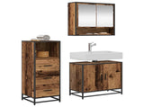 Bathroom Furniture Set with Door 3 pcs Old Wood Engineered Wood 3402444