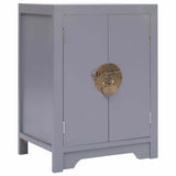 Bedside Cabinet Grey 38x28x52 cm Paulownia Wood 284072