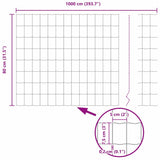 Fence with Posts Green 0.8 x 10 m Steel 3335974