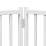 Dog Gate with Door Foldable 10 Panels White 800 cm Poplar Wood 3155731