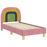 Toddler Bed Frame with Headboard Pink 70 x 140 cm Velvet 42011005