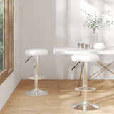 Bar Stools 2 pcs White Faux Leather 333097