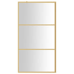 Walk-in Shower Wall with Clear ESG Glass Gold 115x195 cm 154941
