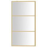 Walk-in Shower Wall with Clear ESG Glass Gold 115x195 cm 154941