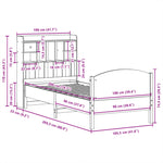 ZNTS Bookcase Bed without Mattress Wax Brown 100x200cm Solid Wood Pine 3323160