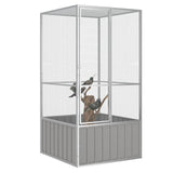 Bird Cage Grey 111x107x211.5 cm Galvanised Steel 171551