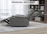 Thick Padded Faux Leather Recliner Armchair - Light Grey T3398P343461