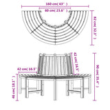 Tree Bench Half Round 160 cm Solid Wood Teak 364406