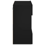 TV Wall Cabinet with LED Lights Black 58.5x30x60.5 cm 837093