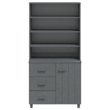 Highboard HAMAR Solid Wood Pine Dark Grey 3100924