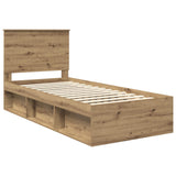 Bed Frame Artisian Oak 90 x 200 cm Solid Pine Wood 3411063