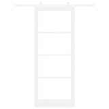 Sliding Door ORKDAL White 93 x 232 cm Solid Pine Wood and Glass 3332068