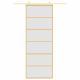 Sliding Door Gold 76x205 cm Frosted ESG Glass and Aluminium 155163