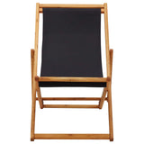 Beach Chair Black Solid eucalyptus wood, 100% polyester fabric 310316