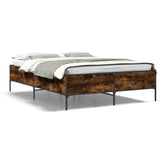 Bed Frame without Mattress Smoked Oak 135x190 cm Double 3279814