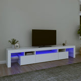 TV Cabinet with LED Lights White 215x36.5x40 cm 3152794