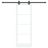 Sliding Door White 78 x 211 cm Solid Pine Wood and Glass 3332302