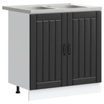 Kitchen Cabinet with Door Lucca 2 pcs Black 80 x 46 x 81.5 cm 3315012