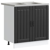 Kitchen Cabinet with Door Lucca 2 pcs Black 80 x 46 x 81.5 cm 3315012