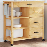 Kitchen Trolley MONZA 84x40x88.5 cm Solid Wood Pine 376112