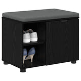 Hall Bench Black Oak 60 x 38 x 46 cm Engineered Wood and Fabric 891497