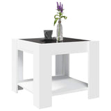 Coffee Table with LED White 53x53x45 cm Engineered Wood 847539
