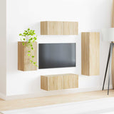 TV Cabinet Set Wall-mounted 4 pcs Sonoma Oak Engineered Wood 3409008