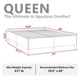 Bed Frame without Mattress White 152x203 cm Queen Faux Leather 347282