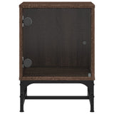 Bedside Cabinets with Glass Doors 2 pcs Brown Oak 35x37x50 cm 836531