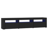 TV Cabinet with LED Lights Black 180x35x40 cm 3152755
