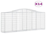 Arched Gabion Baskets 14 pcs 200x30x100/120 cm Galvanised Iron 3145442