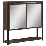 Bathroom Mirror Cabinet Brown Oak 60x16x60 cm Engineered Wood 842425
