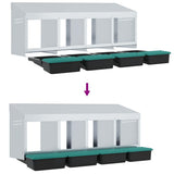 Chicken Nesting Box 4 Compartments Wall-Mounted Galvanised Steel 4104893