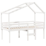 High Sleeper Bed without Mattress White 90x200 cm Solid Wood Pine 3282053