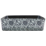 Countertop Basin Black and Blue Rectangular 46x35.5x13 cm Ceramic 155071