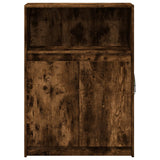 Sideboard with LED Smoked Oak 72x34x100 cm Engineered Wood 852163