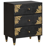Bedside Cabinet Black 50 x 33 x 62 cm Solid Mango Wood 4018817