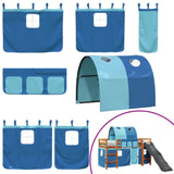 Kids' Loft Bed with Tunnel Blue 80x200 cm Solid Wood Pine 3309099