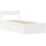 Bed Frame without Mattress White 75x190 cm Small Single Solid Wood Pine 846808