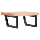 Basin Shelf Wall Mounted Steel and Solid Wood Beech 3302423