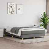 Box Spring Bed Frame Dark Grey Double Fabric 3121176