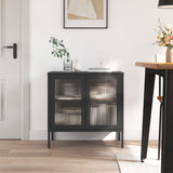 Sideboard Black 70x35x70 cm Glass and Steel 353001