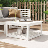 Garden Table White 82.5x82.5x45 cm Solid Wood Pine 824142