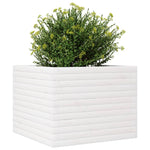 ZNTS Garden Planter White 60x60x46 cm Solid Wood Pine 3282410