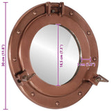 Porthole Mirror Wall Hanging 30 cm Aluminium and Glass 357856