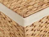 Laundry Basket with 3 Sections 75x42.5x52 cm Water Hyacinth 355184