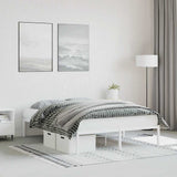 Metal Bed Frame without Mattress White 135x190cm 373672