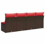 Garden Sofa with Cushion Brown 220 x 62 x 69 cm Poly Rattan 366228