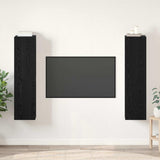 TV Cabinet Set Wall-mounted Black Oak Engineered Wood 3393517